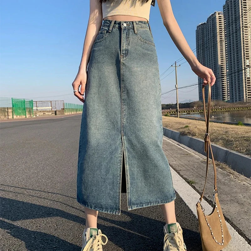 Long Denim Skirt