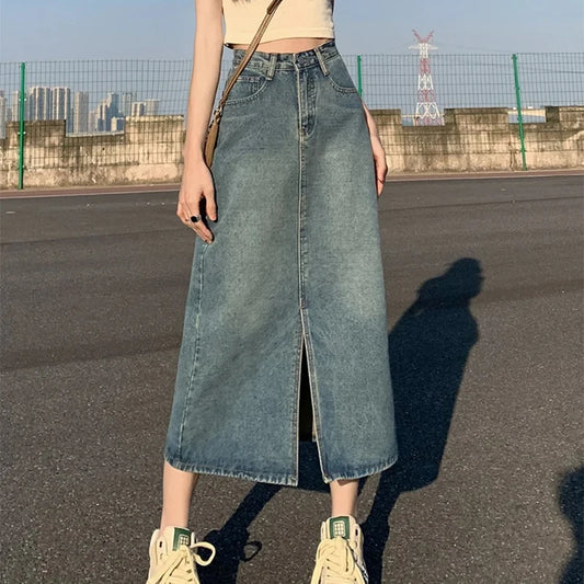 Long Denim Skirt
