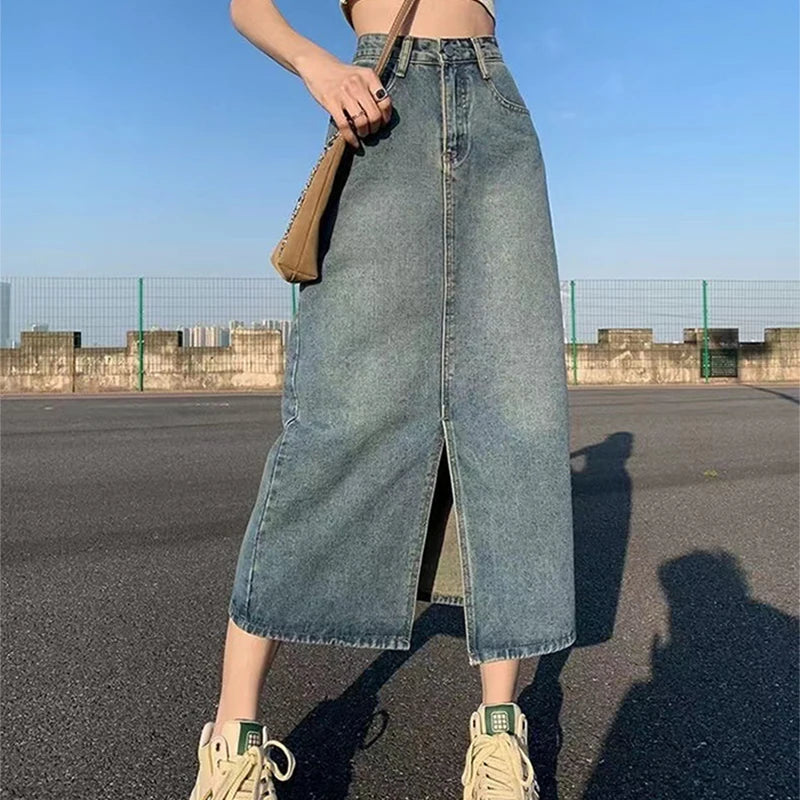 Long Denim Skirt